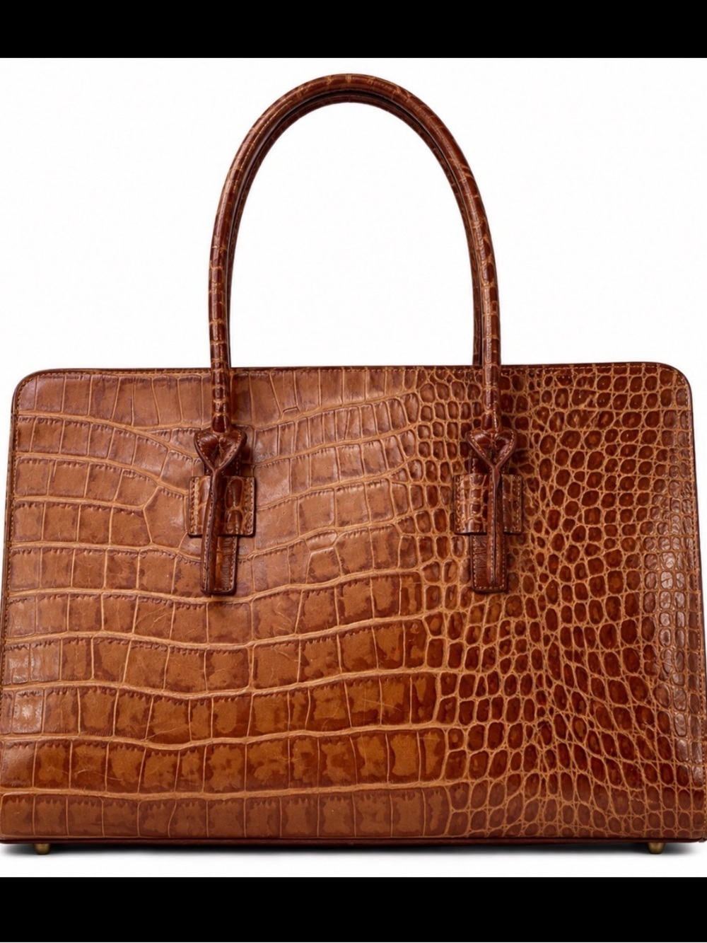 B. Cavalli purse/bag Soul Vere Pelle brown croco/snakeskin double strap